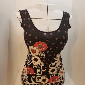 2/$30 "Spin" Designer Pattern Black Red Top